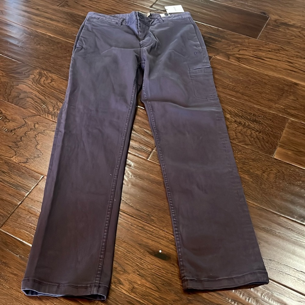 NWT Coach flat front chino navy pants